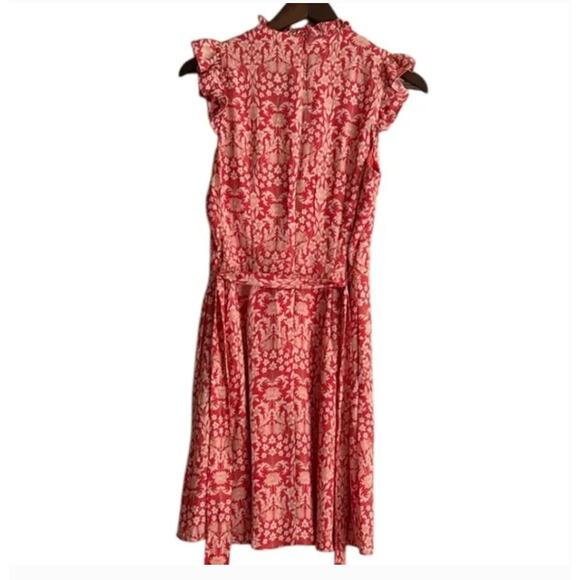 VINCE CAMUTO Floral Belted A-Line Dress Sz 4 - Picture 6 of 7